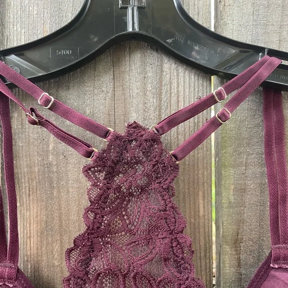 Aerie Lace Racerback Bralette in Deep Plum Medium - Picture 5 of 9